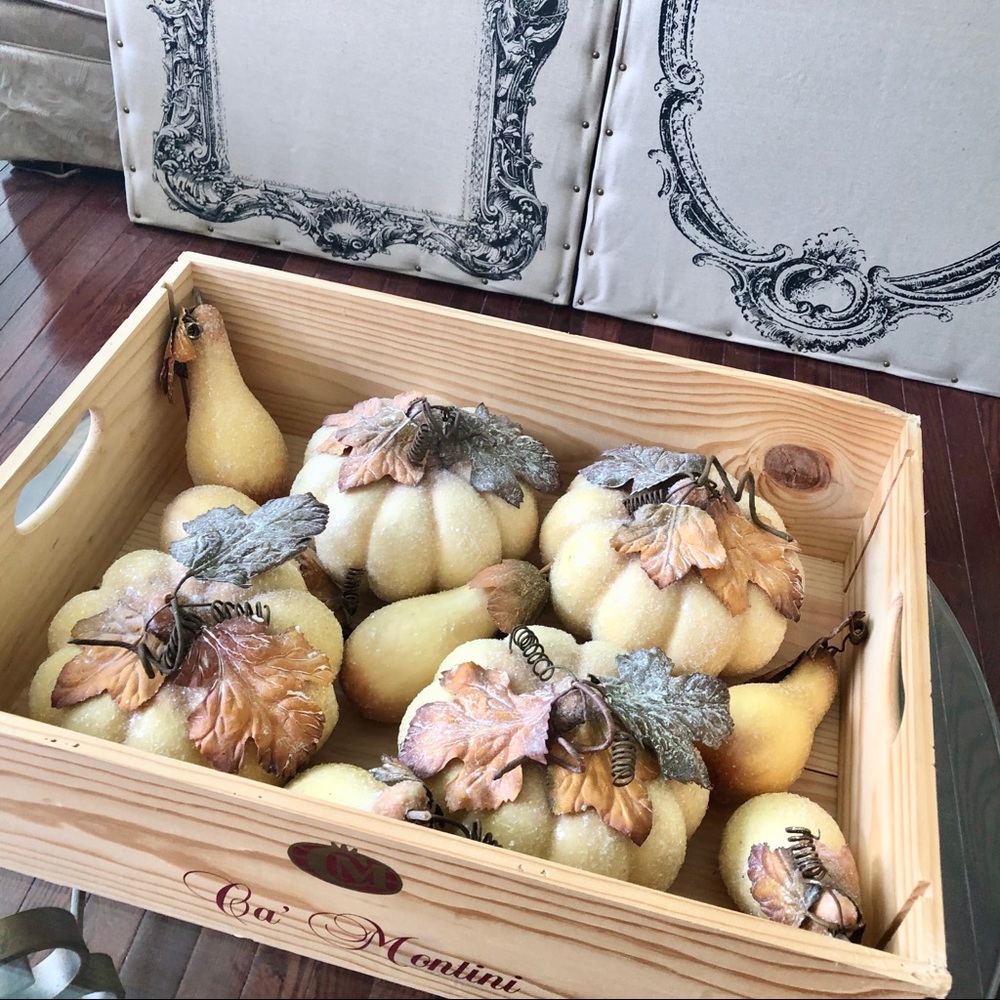 Martha Stewart Co. glass glitter pumpkins & gourds